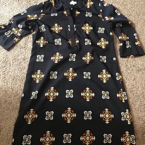 NWT Crown & Ivy Dress Navy Orange Yellow